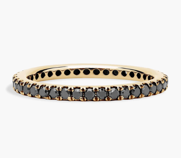 0.50ct Black Diamond Ring in 14K Yellow Gold